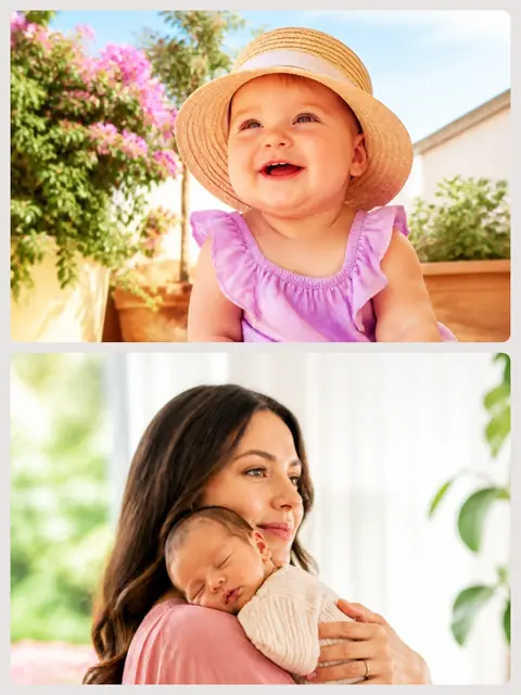2 photo baby collage with a 1 by 2 grid, sized for a print
