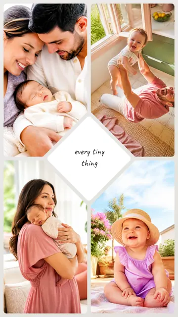 4 photo baby collage, sized for a story