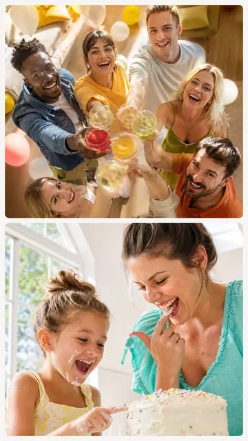 2 photo birthday collage with a 1 by 2 grid, sized for a story