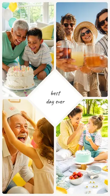 4 photo birthday collage, sized for a story