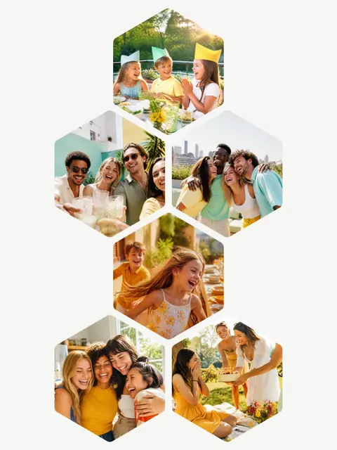 6 photo birthday collage, sized for a print