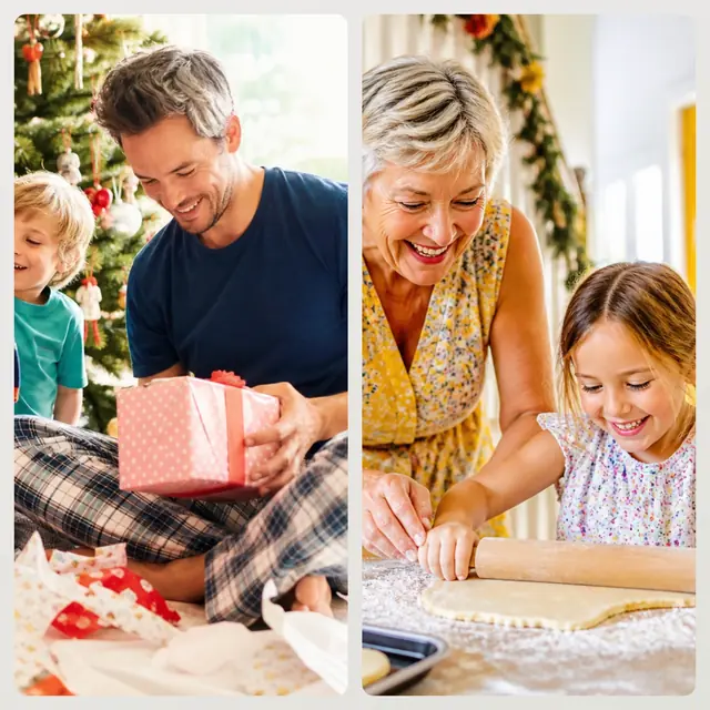 2 photo Christmas collage with a 2 by 1 grid