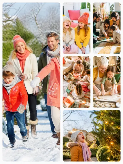 6 photo Christmas collage, sized for a print