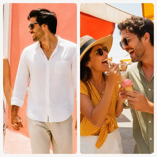 2 photo couple collage with a 2 by 1 grid