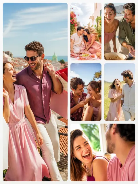 6 photo couple collage, sized for a print