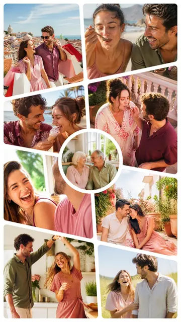9 photo couple collage, on plain white, sized for a story