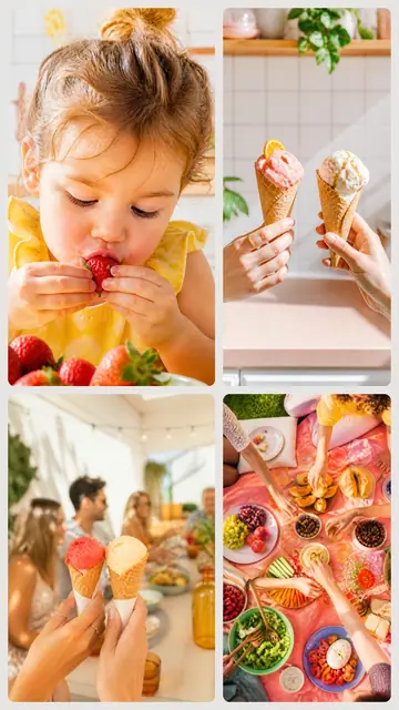 4 photo food collage, sized for a story
