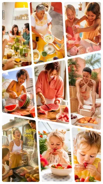 9 photo food collage, on plain white, sized for a story