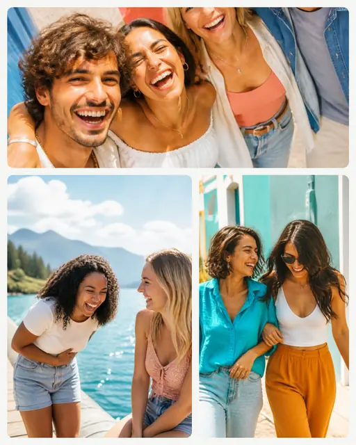 3 photo friends collage