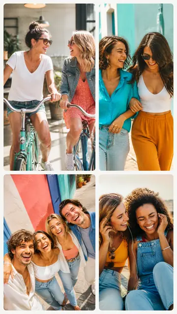 4 photo friends collage, sized for a story