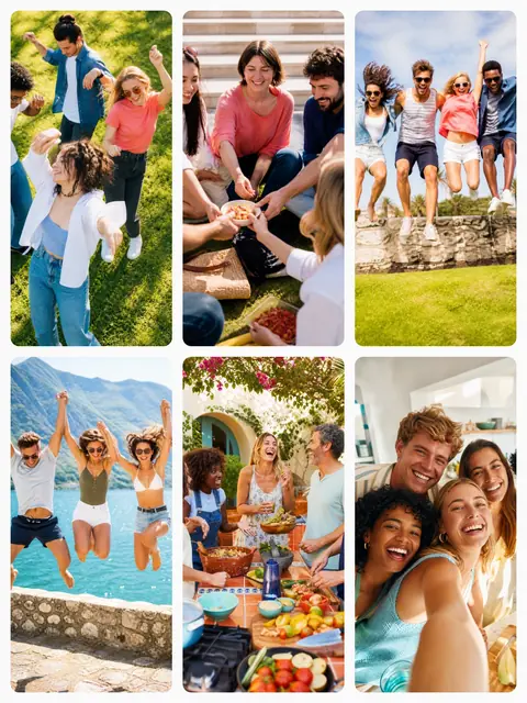 6 photo friends collage, sized for a print