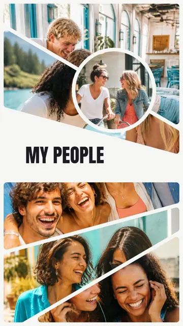 6 photo friends collage, sized for a story