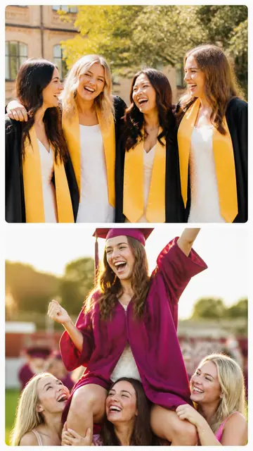 2 photo graduation collage with a 1 by 2 grid, sized for a story