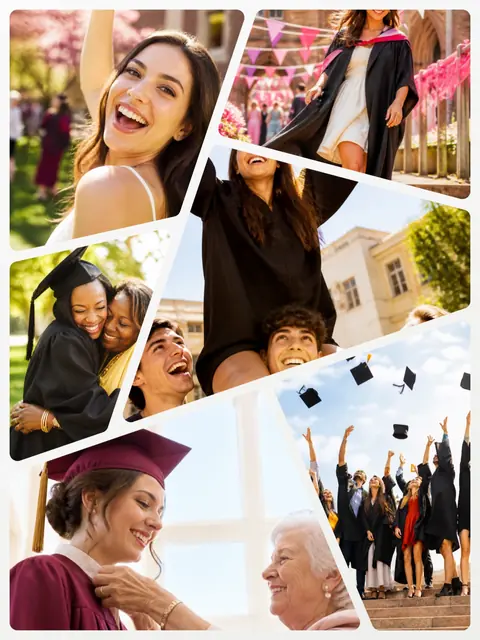6 photo graduation collage, sized for a print