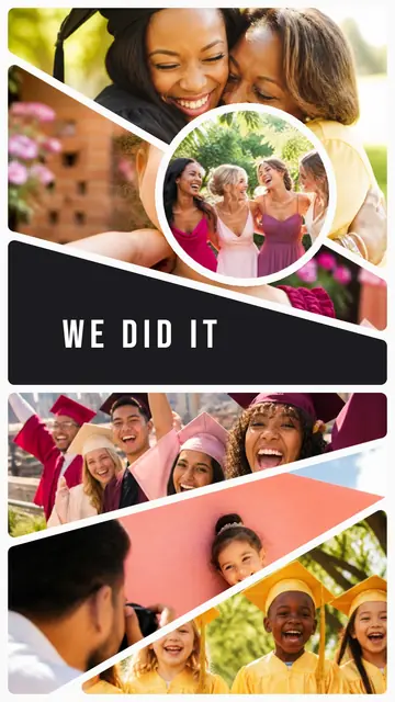 6 photo graduation collage, sized for a story