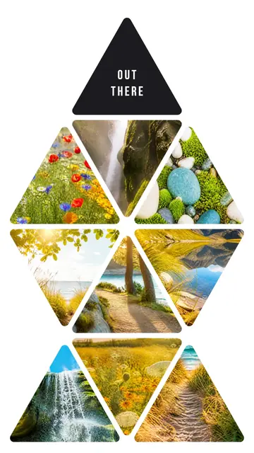 9 photo nature collage, on plain white, sized for a story