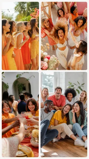 4 photo party collage, sized for a story