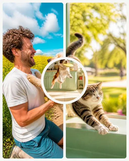 3 photo pet collage