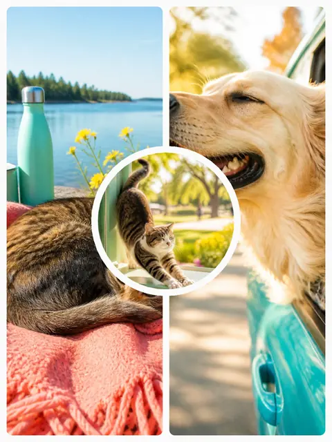 3 photo pet collage, sized for a print