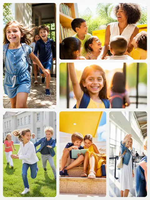 6 photo school collage, sized for a print