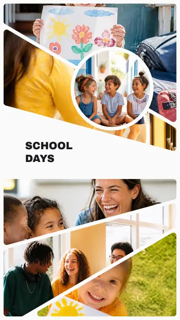 6 photo school collage, sized for a story