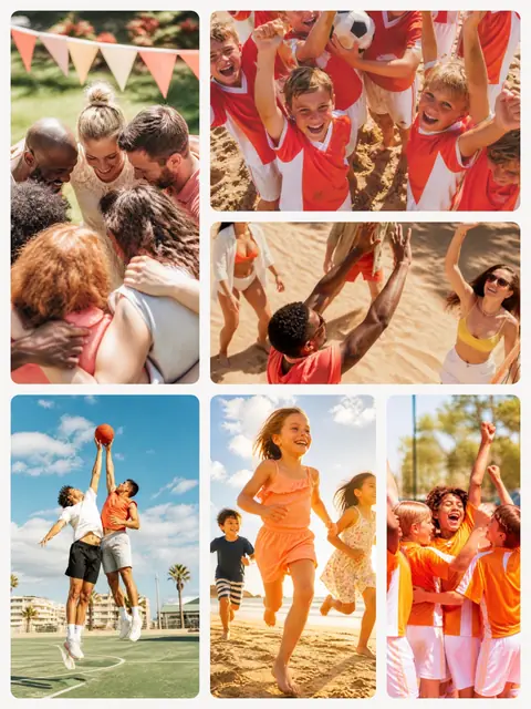 6 photo sports collage, sized for a print