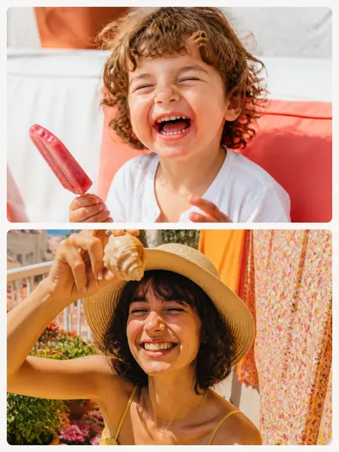 2 photo summer collage with a 1 by 2 grid, sized for a print
