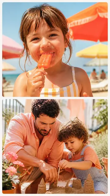 2 photo summer collage with a 1 by 2 grid, sized for a story