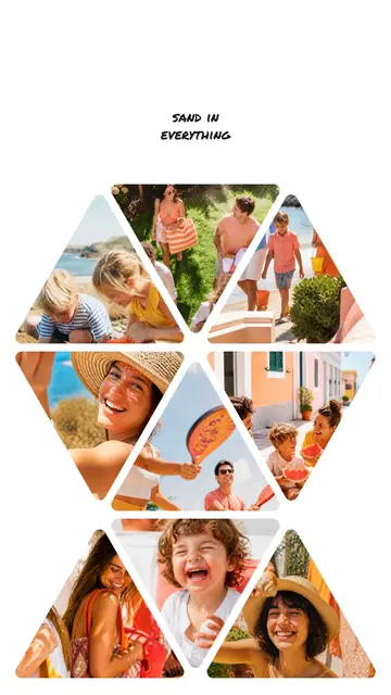 9 photo summer collage, on plain white, sized for a story
